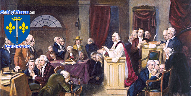 Rev Douchet Praying at First Continental Congress 1774