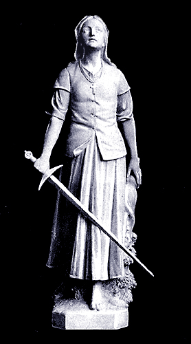 Statue of Joan of Arc leaving the Distaff for the Sword