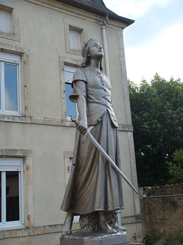 Statue of Joan of Arc leaving the Distaff for the Sword in Domremy