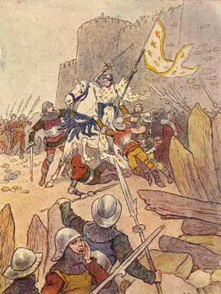 Picture of Joan of Arc being captured at Compigne