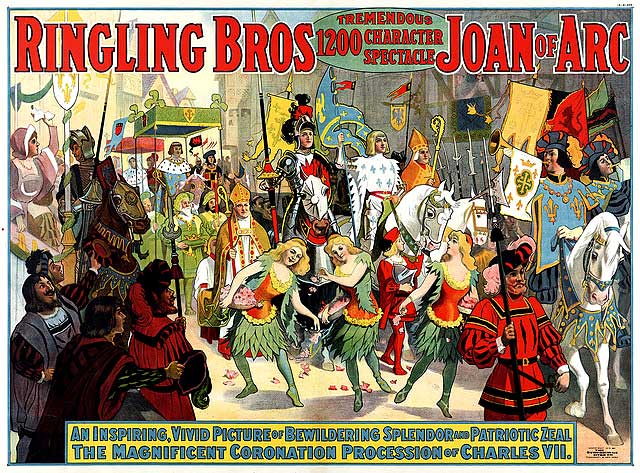 Promotional Poster for Ringling Bros Circus act about Joan of Arc