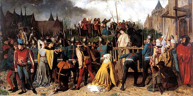 Painting of Joan of Arc led to the Stake by Isidore Patrois