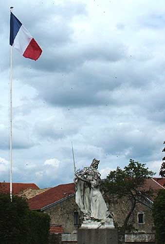 Statue of Joan of Arc with St. Catherine in Domremy