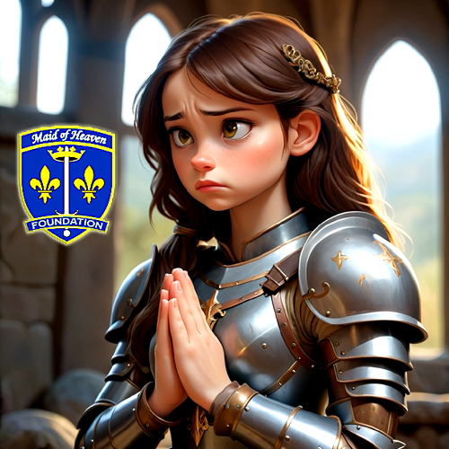 Animated Young Joan of Arc praying