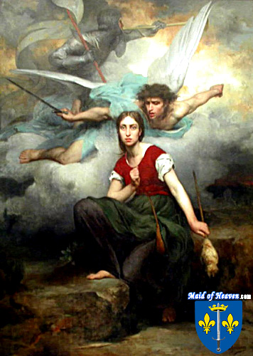 Painting of Joan of Arc with her Voices by Eugene Thirion